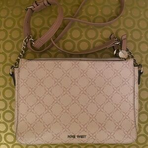 Nine West crossbody bag beige color 3 pockets